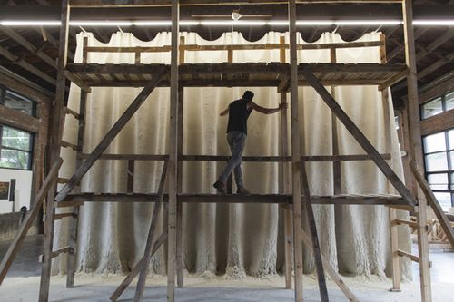 Ian McMahon in the Okada Sculpture Facility