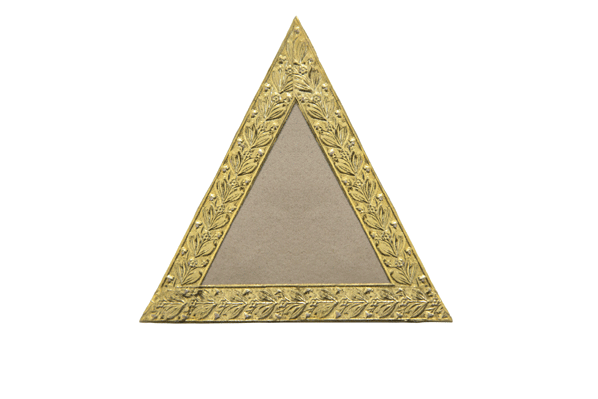 Triangle from the Holburne sisters’ album card with embossed foil border after 1817