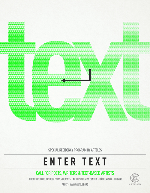 Enter Text - Residency program for Poets, Writers & Text-Based Artists in Finland