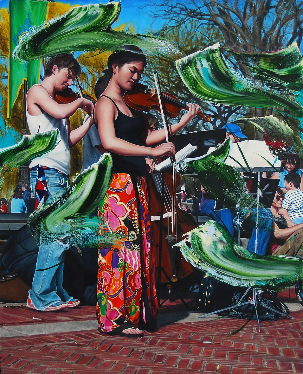 Maxwell Stevens, Two Musicians, Central Park, 2019