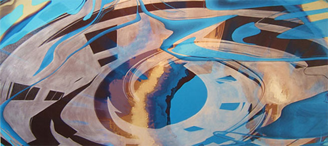 Anomaly 1, 2007. Mixed media on canvas. 54 x 119