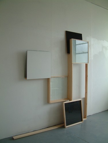 Relief : Version 1<br/>1.8m w x 2.3m h x 20cm d<br/>Timber, glass, black and silver glitter, plasterboard, paint<br/>