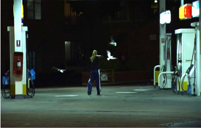 Shaun Gladwell, Woolloomooloo Night, 2004, video still, performer: Emma Magenta, <br/>videography: Gotaru Uematsu, courtesy the artist & Anna Schwartz Gallery<br/>