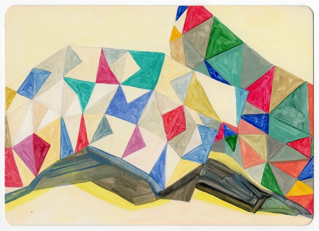 System II: Fold, 2015, gouache on card, 22 x 16 cm<br/>