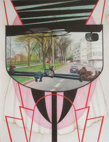 Maia Naveriani, Teddy Bear<br/>Drawing / 2010 / 84 x 59 cm<br/>Image � Maia Naveriani, Courtesy Galerie Voss, D�sseldorf <br/>