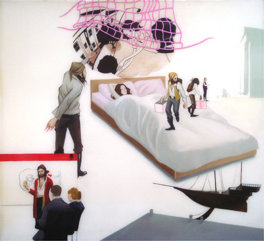 Mike Park<br/>She Will ever Dream Again, 2008<br/>Acrylic and poly-resin on wood, 22 x 24 in<br/>