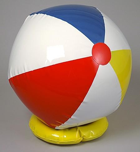 WILLIAM CANNINGS, Beach Ball with Yellow Cap, 2007<br/>Inflated Steel & Paint<br/>32.0" h X 32.0" w<br/>