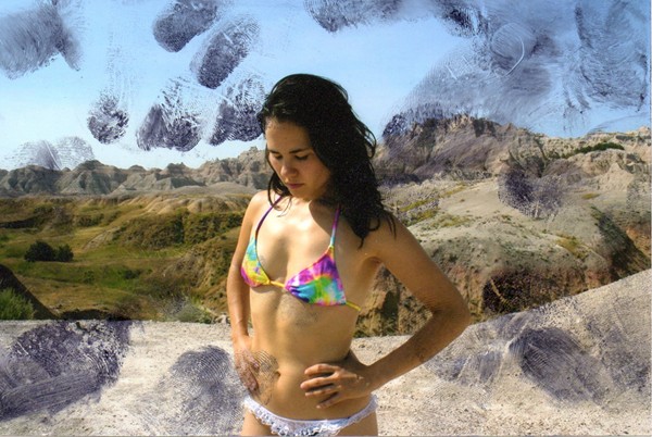 Laurel Nakadate Lucky Tiger #174, 2009<br/>Type C-print with fingerprinting ink 4 x 6 inches Unique piece<br/>Courtesy Galerie Anita Beckers<br/>