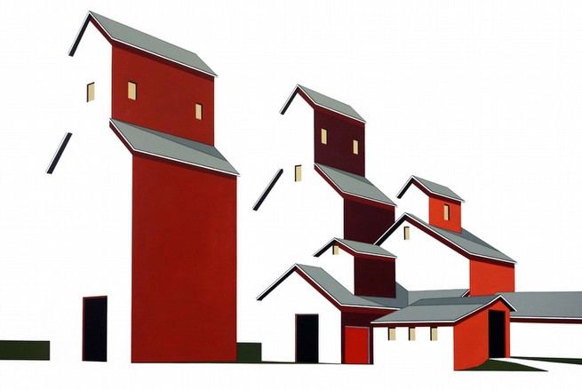 William Steiger, Grain Growers II, 2013<br/>Oil on linen<br/>40 x 60 inches (102 x 152 cm)<br/>